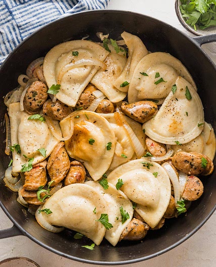 Pierogies and Sausage Skillet