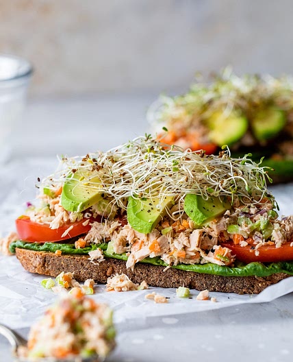 Open Faced Tuna Sandwich with Avocado