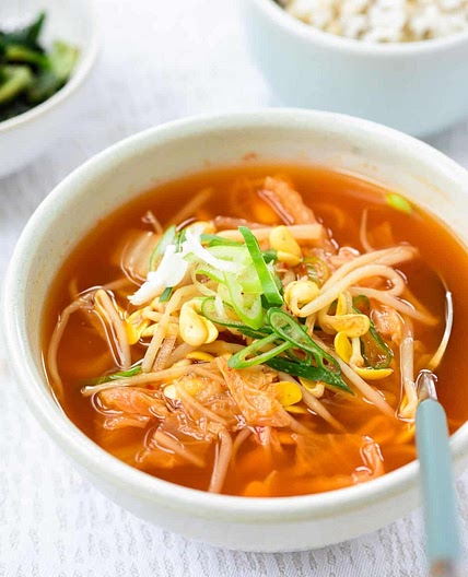 Kimchi Kongnamul Guk (Soybean Sprout Soup with Kimchi)