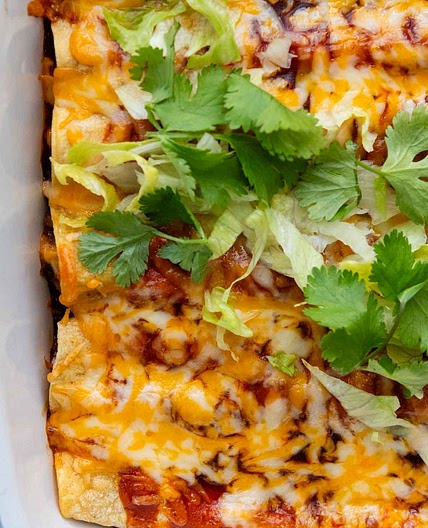 Cheesy Gluten-Free Beef and Bean Enchiladas