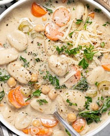 Vegan Chickpea Gnocchi Soup