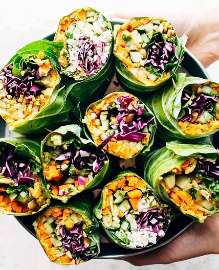 Detox Rainbow Roll-Ups with Peanut Sauce