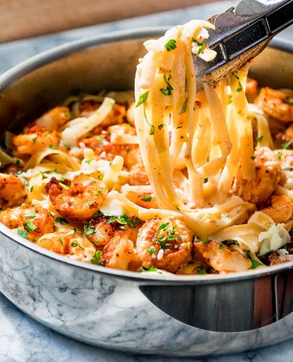 Crispy Cajun Shrimp Fettuccine