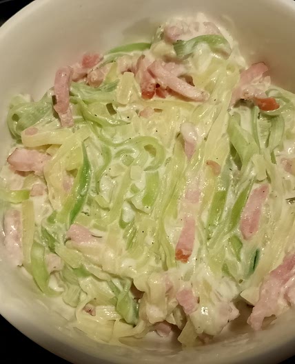 Tagliatelles de courgettes à la carbonara