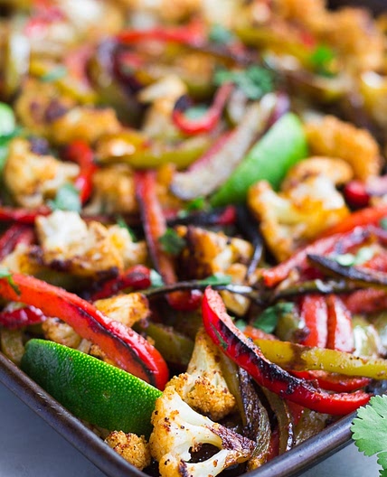 Sheet Pan Cauliflower Fajitas (Vegetarian Fajitas)