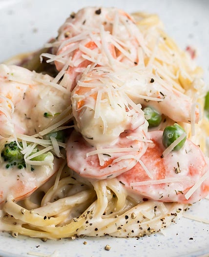 One Pot Shrimp Pasta Primavera