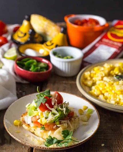 Authentic Colombian cheese arepas with all the fixings