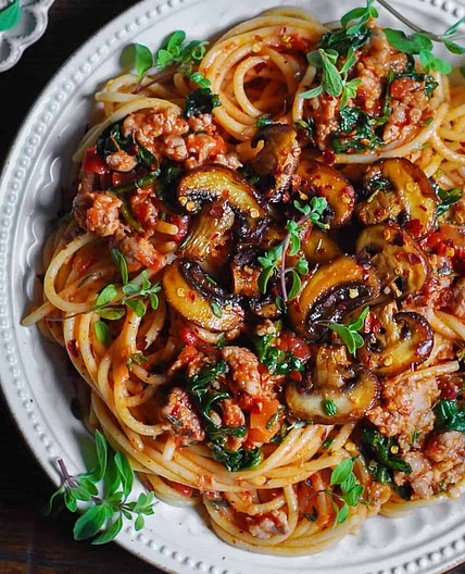 30-Minute Sausage Mushroom Pasta