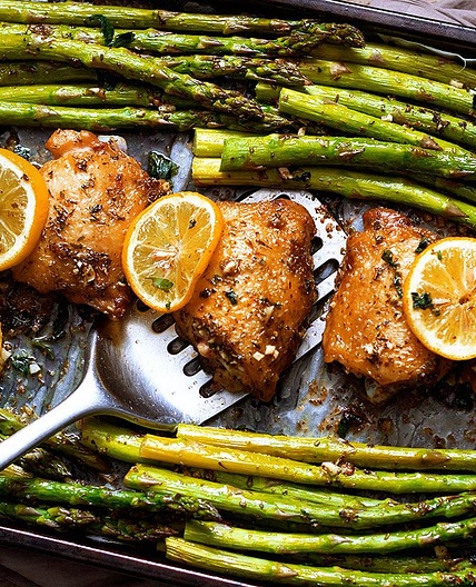 Sheet Pan Garlic Butter Chicken and Asparagus
