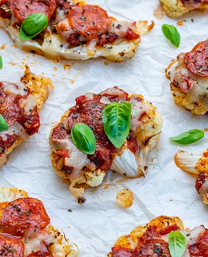 Roasted Cauliflower Pizza Bites