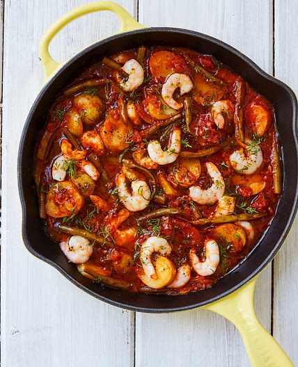Prawn and green bean stew