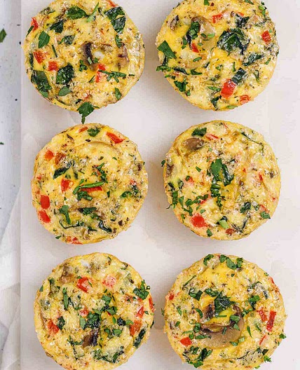 Spinach + Mushroom Egg Muffins