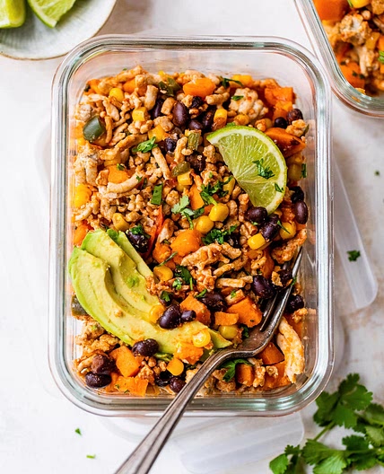 Ground Turkey Skillet with Sweet Potatoes and Black Bean