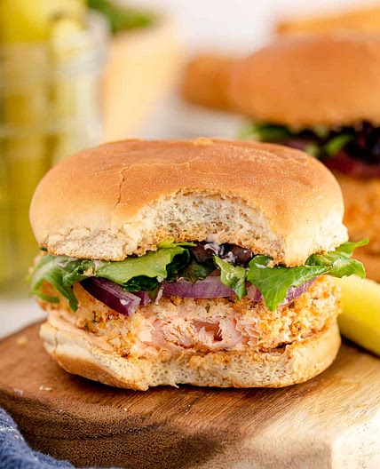Air Fryer Salmon Sandwiches