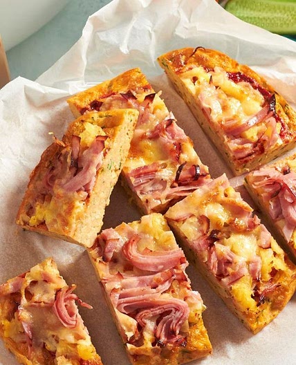 Air fryer Hawaiian pizza zucchini slice recipe