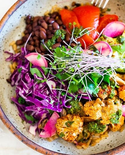 Chimichurri Cauliflower Bowls ( or Tacos!)