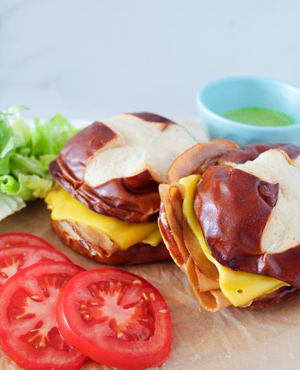 Vegan Turkey Melt Sandwiches with Pesto Mayo
