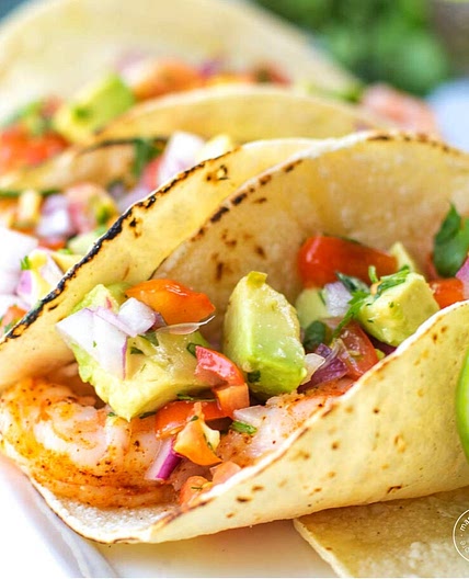 Chipotle Lime Shrimp Tacos with Avocado Salsa