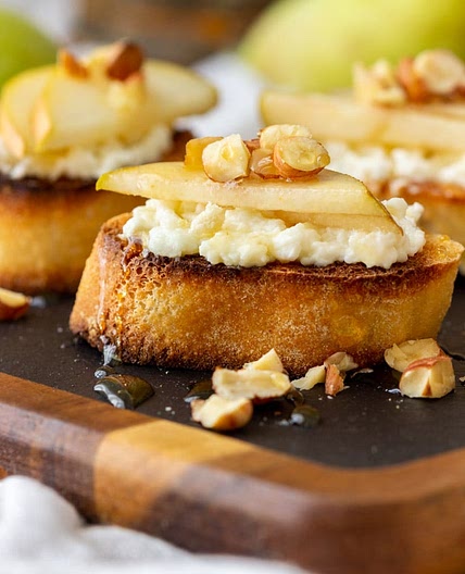 Pear and Goat Cheese Crostini
