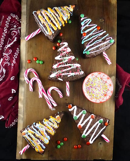 Spelt Brownie Christmas Trees