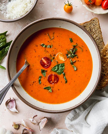 Fresh, Homemade Cherry Tomato Soup (No Roasting)