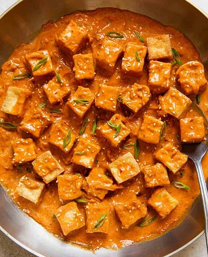 Spicy Tofu with Creamy Coconut Sauce