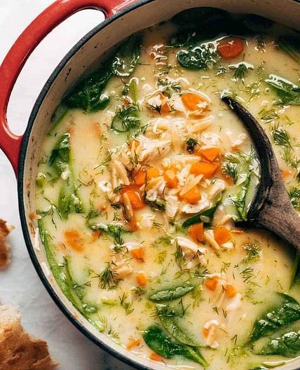 Lemon Chicken Soup with Orzo