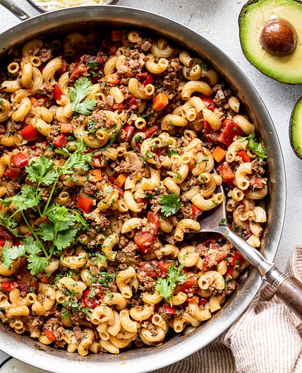 One-Pot Veggie-Loaded Tex-Mex Taco Pasta