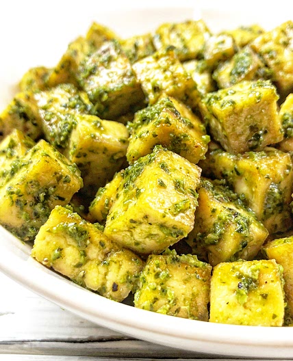 Baked Pesto Tofu Bites