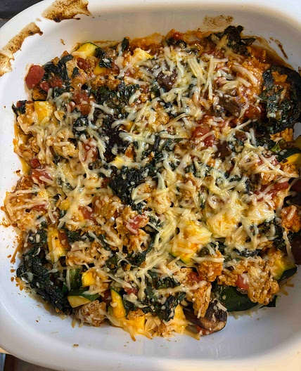 Stuffed Portobello Caps & Zucchini Boats (with Kale)