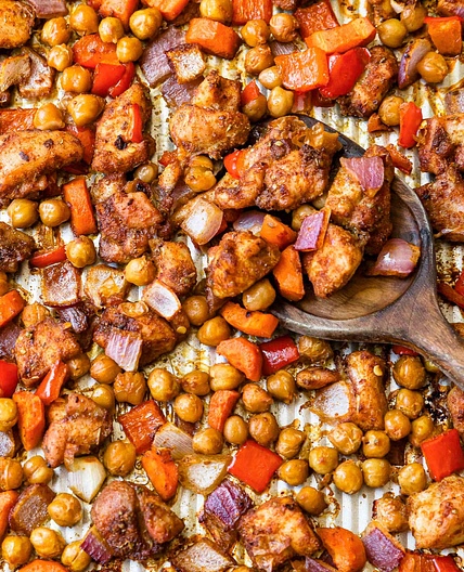 Chicken Shawarma Sheet Pan Dinner