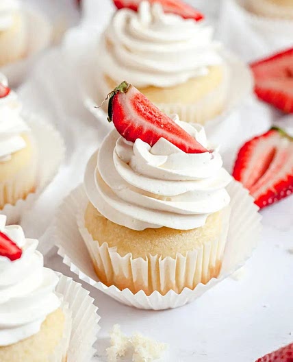 Strawberry Shortcake Cupcakes (Gluten-Free & Dairy-Free) - Caked by Katie