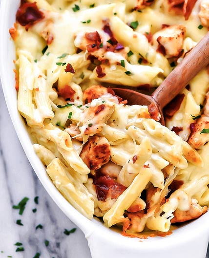Chicken Ranch Pasta Bake