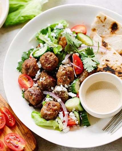 Chicken Gyro Meatball Salad