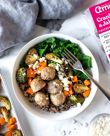 Cranberry Jalapeño Meatball Grain Bowls - Amylu Foods