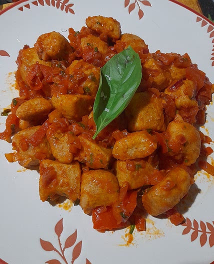 Potato gnocci in a tomato sauce