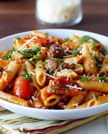 Instant Pot Pasta | Penne with Sausage in Tomato Cream Sauce