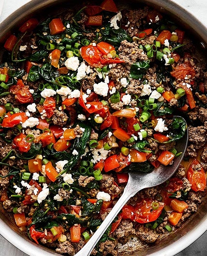 Mediterranean Ground Beef Stir Fry