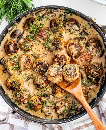 Meatballs with Mushroom Gravy