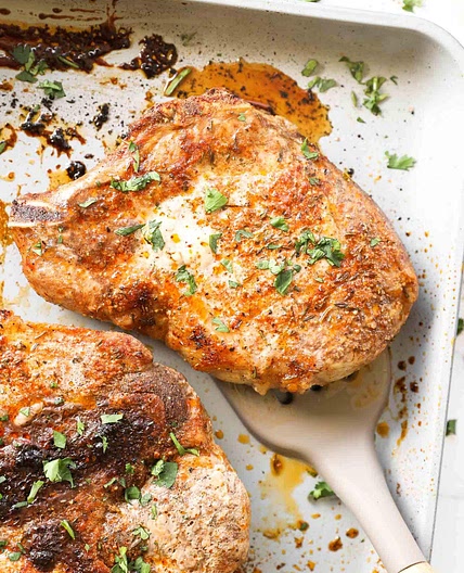 Easy (and Juicy!) Oven Baked Bone In Pork Chops