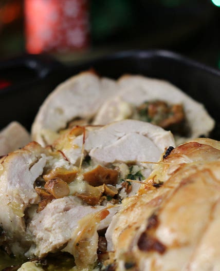 Recette du roulé de poulet aux champignons et mozzarella