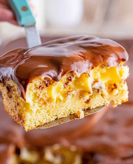 Boston Cream Poke Cake (+Video)