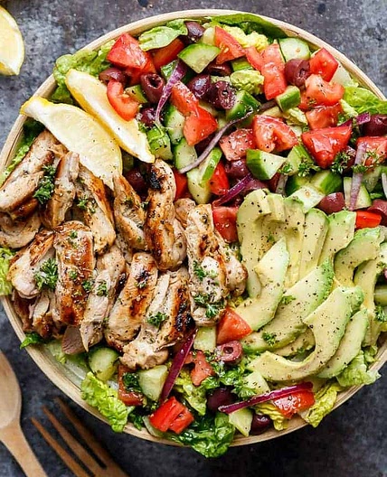 Lemon Herb Mediterranean Chicken Salad