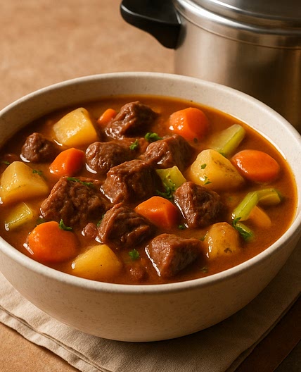 Beef Stew in Pressure Cooker (DASH Diet Friendly)