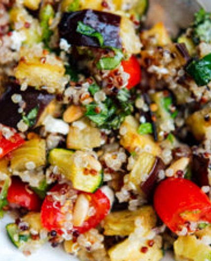 Mediterranean Quinoa Salad with Roasted Summer Vegetables