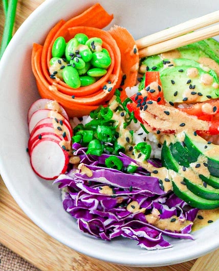Vegan Buddha Bowl with Peanut Dressing Recipe