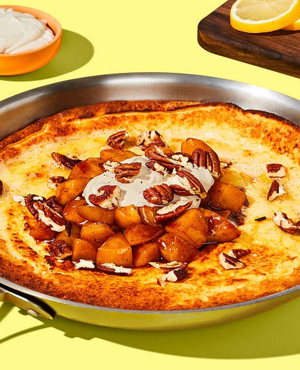 Lemon-Ricotta Dutch Baby with Pears & Maple Crème Fraîche | 2 servings