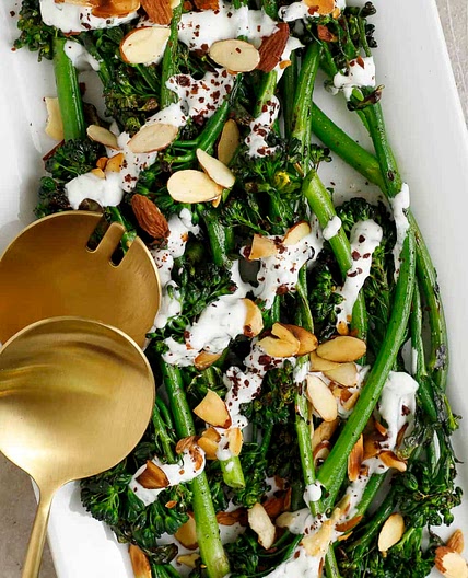 Grilled Broccolini with Herbed Yogurt Sauce