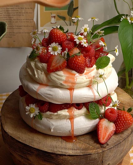 Strawberry Pavlova.