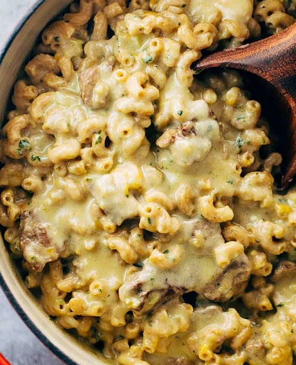Steak and Cheddar Mac and Cheese